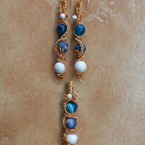 Sodalite & Howlite Copper Jewelry Set – Grounding & Self-Expression